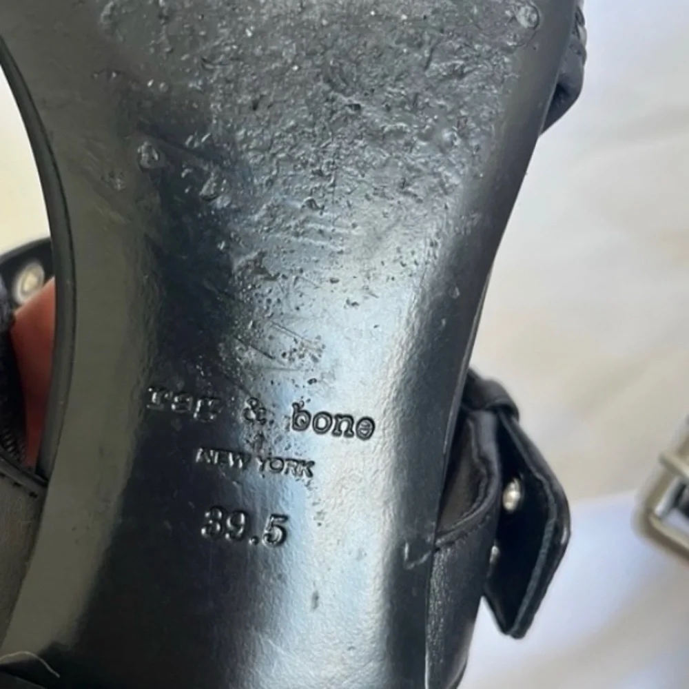 Rag & Bone “Astra” Black Woven Leather Sling back Shoes - 39.5 - Picture 9 of 10